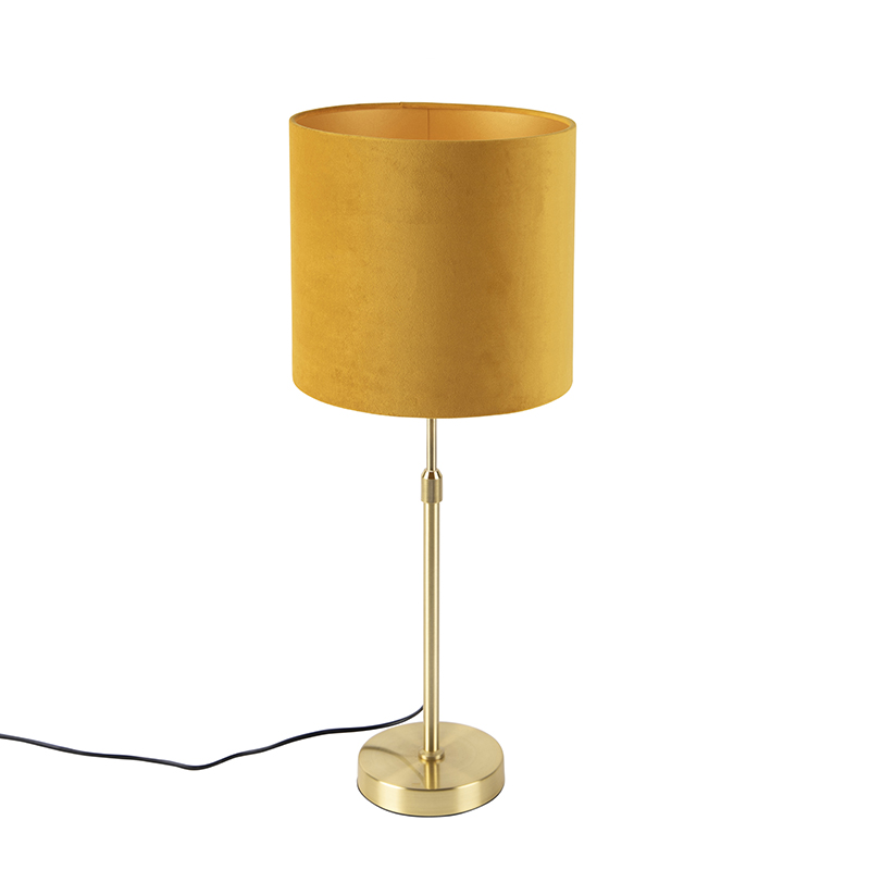 Asztali lámpa arany / sárgaréz bársony árnyalatú sárga, 25 cm - Parte