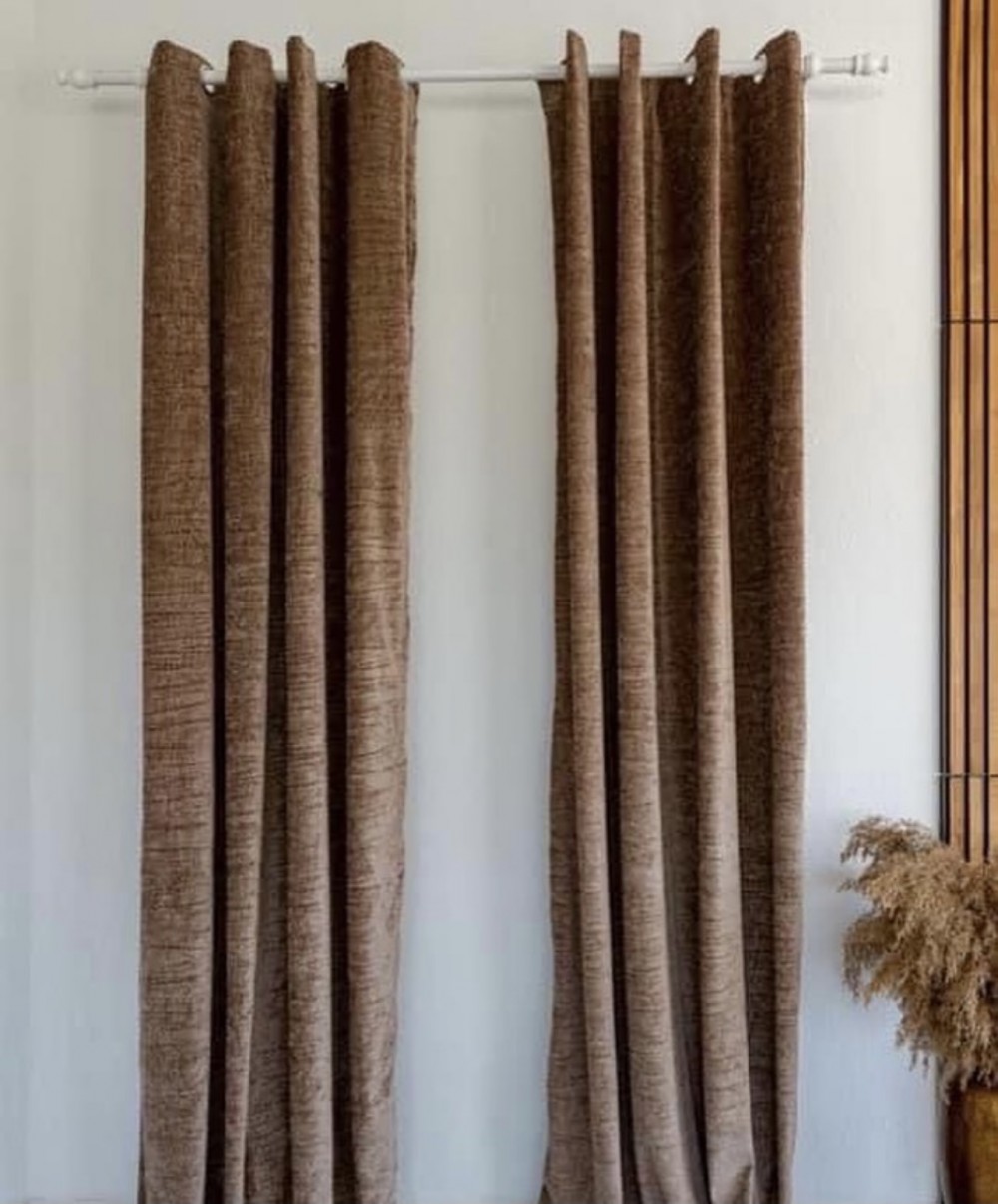 Chantal Luxury készre varrt sötétítő függöny szett 160x280cm - Világos Barna