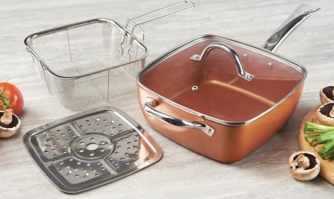 Copper pan szögletes serpenyő