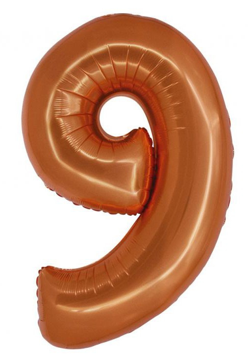 Réz 9-es Copper szám fólia lufi 76 cm