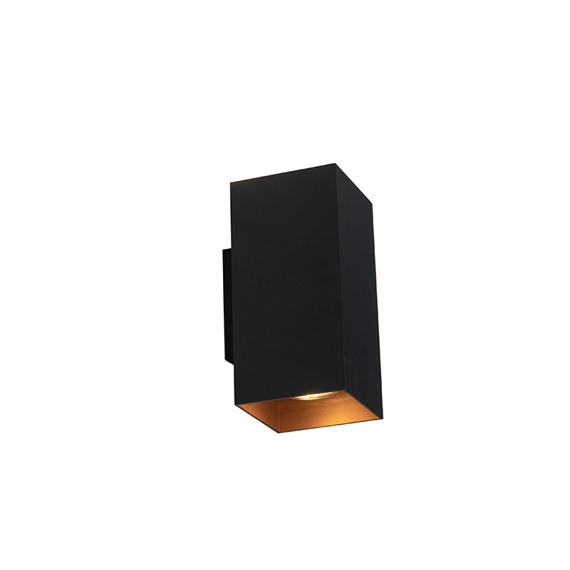 Design fali lámpa fekete, arany négyzet - Sab