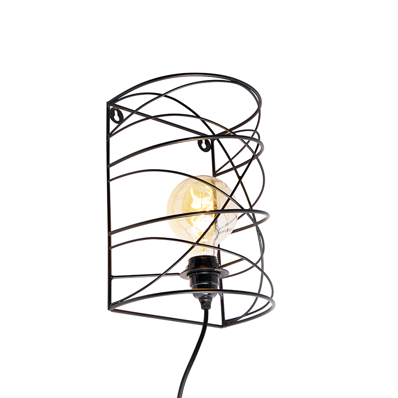 Design fali lámpa fekete - Spira