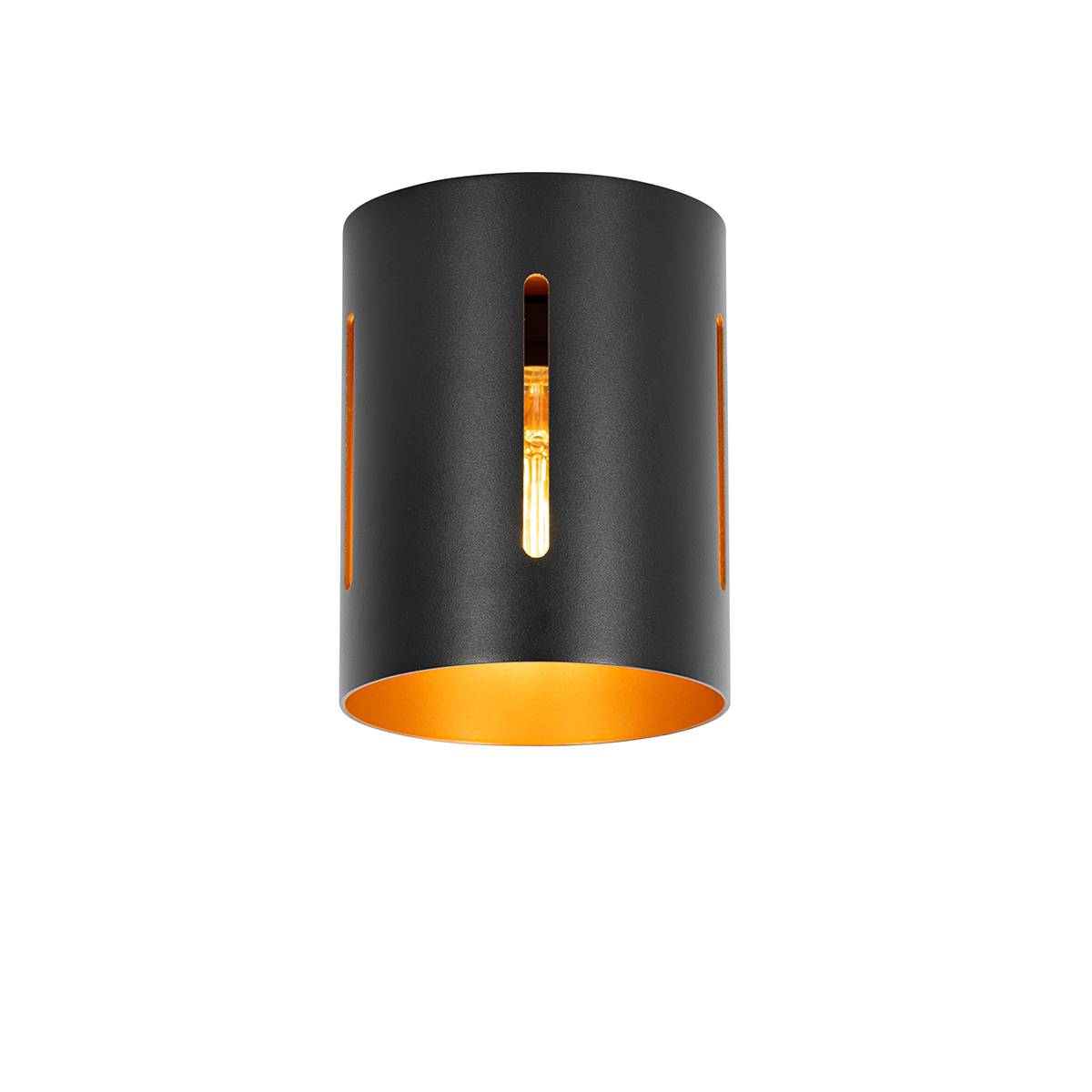 Design mennyezeti lámpa fekete, arany belsővel - Yana