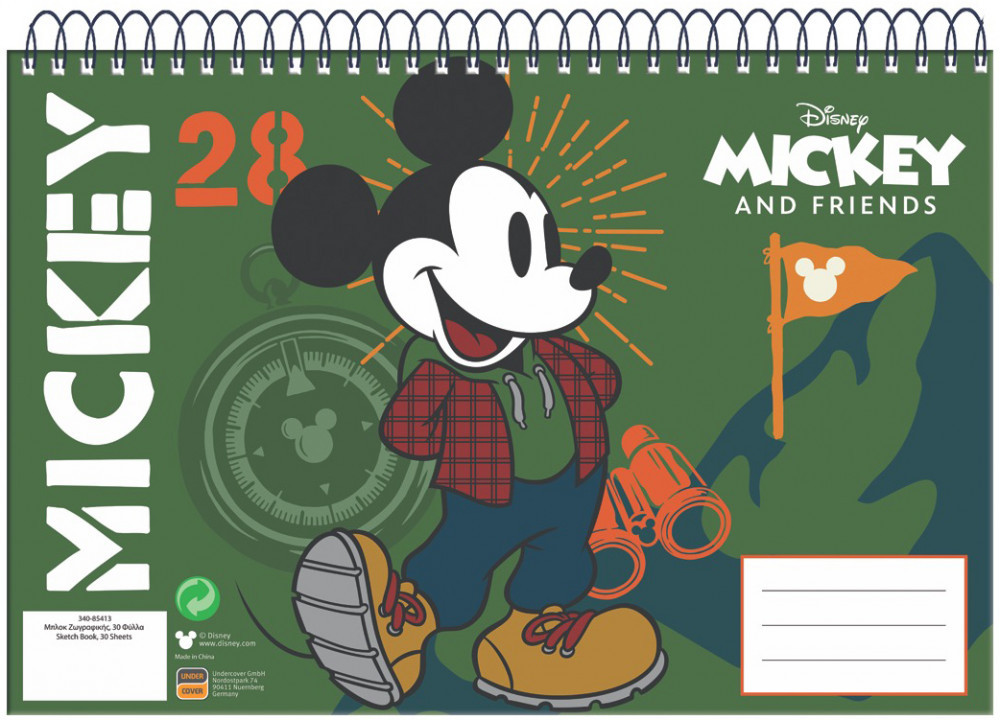 Disney Mickey Hike A/4 spirál vázlatfüzet 30 lapos