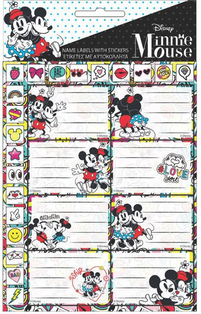 Disney Minnie füzetcímke matricával 16 db-os