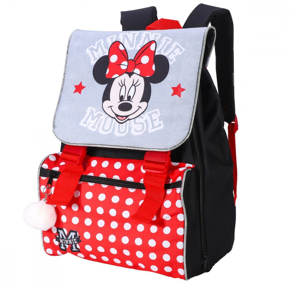 Disney Minnie iskolatáska, táska Pomponnal, 42 cm