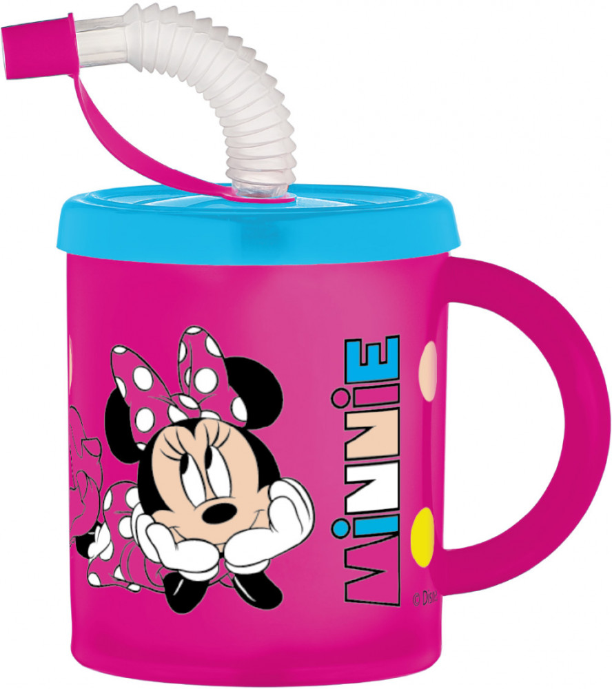 Disney Minnie szívószálas bögre, műanyag 210 ml