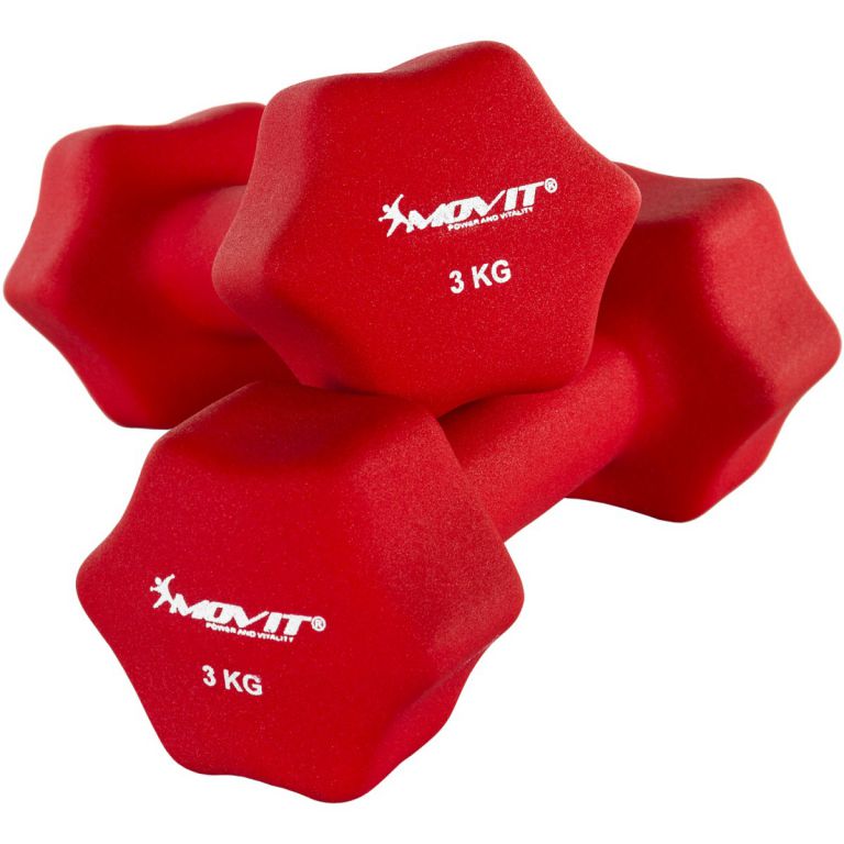 Egykezes súlyzó szett MOVIT® 6 kg - piros