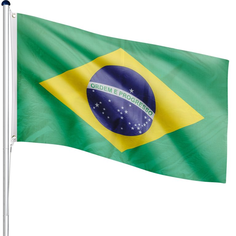 FLAGMASTER® Zászló rúddal Brazil BRA 650 cm