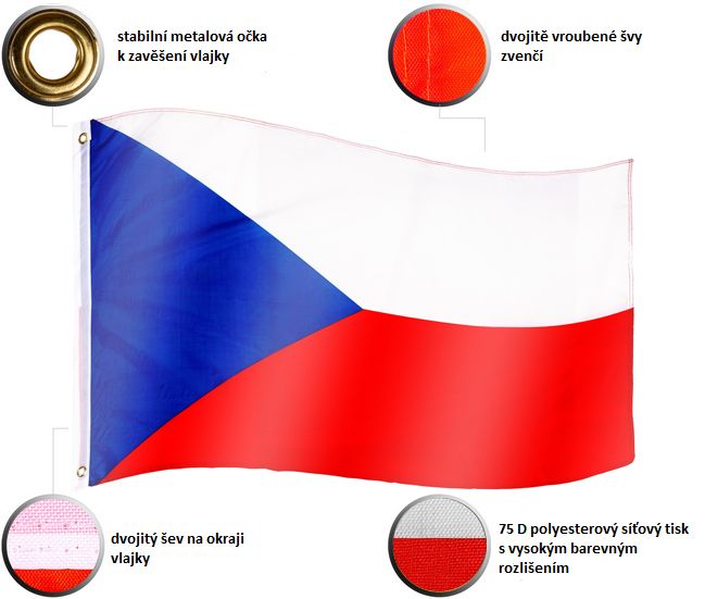 FLAGMASTER® Zászló rúddal Cseh CZE 650 cm