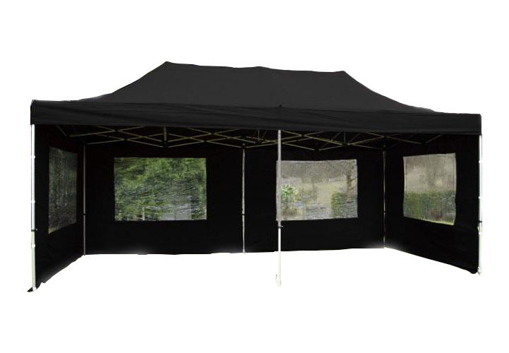 GARTHEN Kerti sátor összecsukható PROFI 3 x 6 m fekete