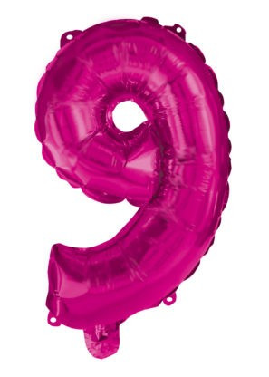 Hot Pink 9-es szám fólia lufi 95 cm