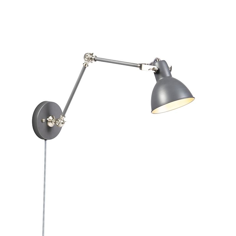 Ipari fali lámpa szürke állítható - Dazzle
