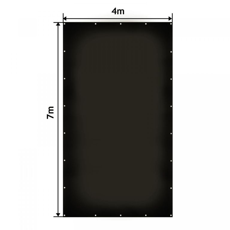 JAGO Takaróponyva 650 g/m² alumínium szem 4 x 7 m fekete
