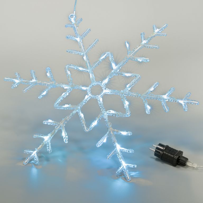 Karácsonyi LED dekoráció hópehely 42 LED 55 cm