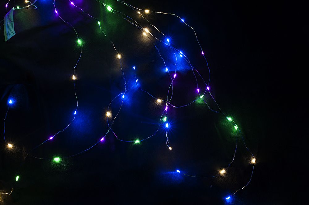 Karácsonyi világítás - 64 LED drót, színes