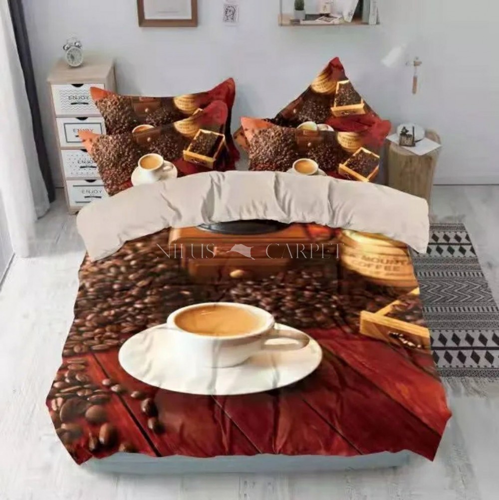 Kávés barna ágynemű garnitura 7 részes