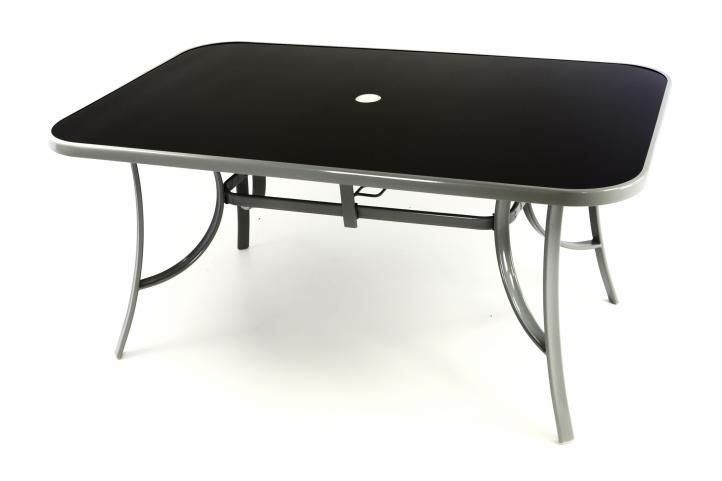Kerti asztal Garth 150 x 89 x 72 cm acél/üveg