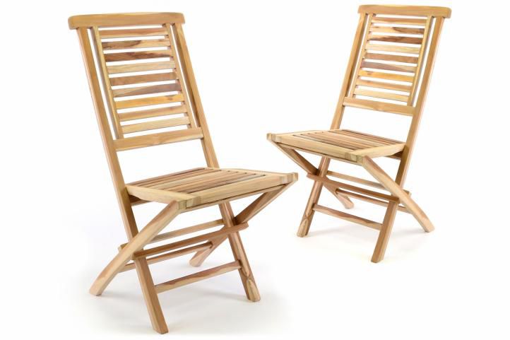 DIVERO® Kerti szék összecsukható  Hantown 2 db tíkfa
