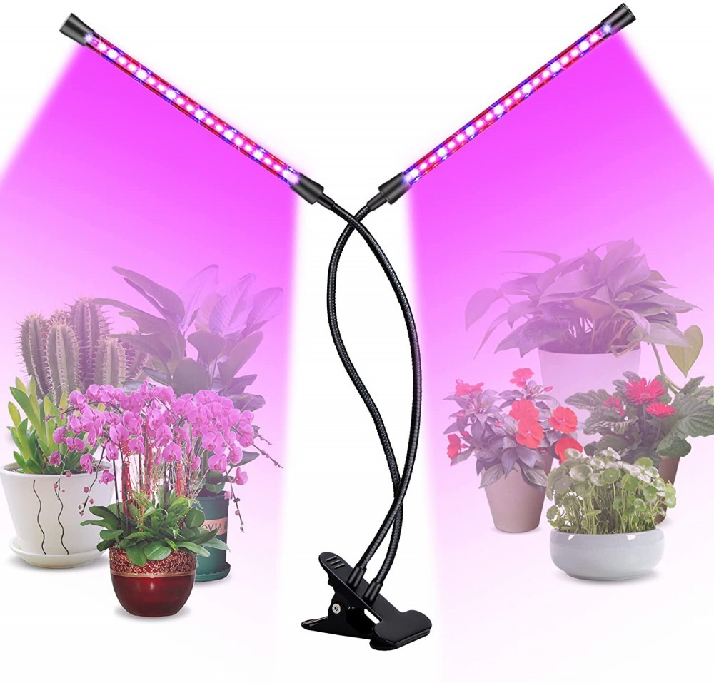 Kétágú növénynevelő lámpa