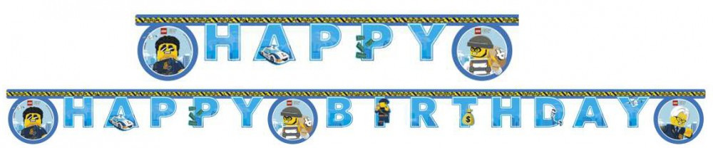 Lego City Happy Birthday felirat 2 m