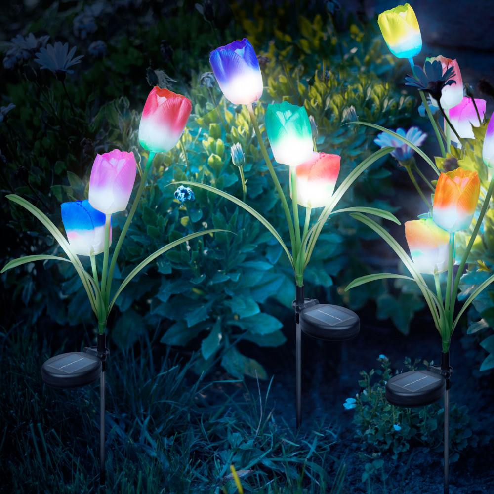 Leszúrható szolár virág RGB LED