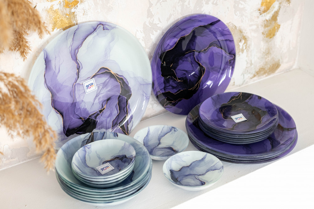 Marble purple (lilla) design 25 db étkészlet