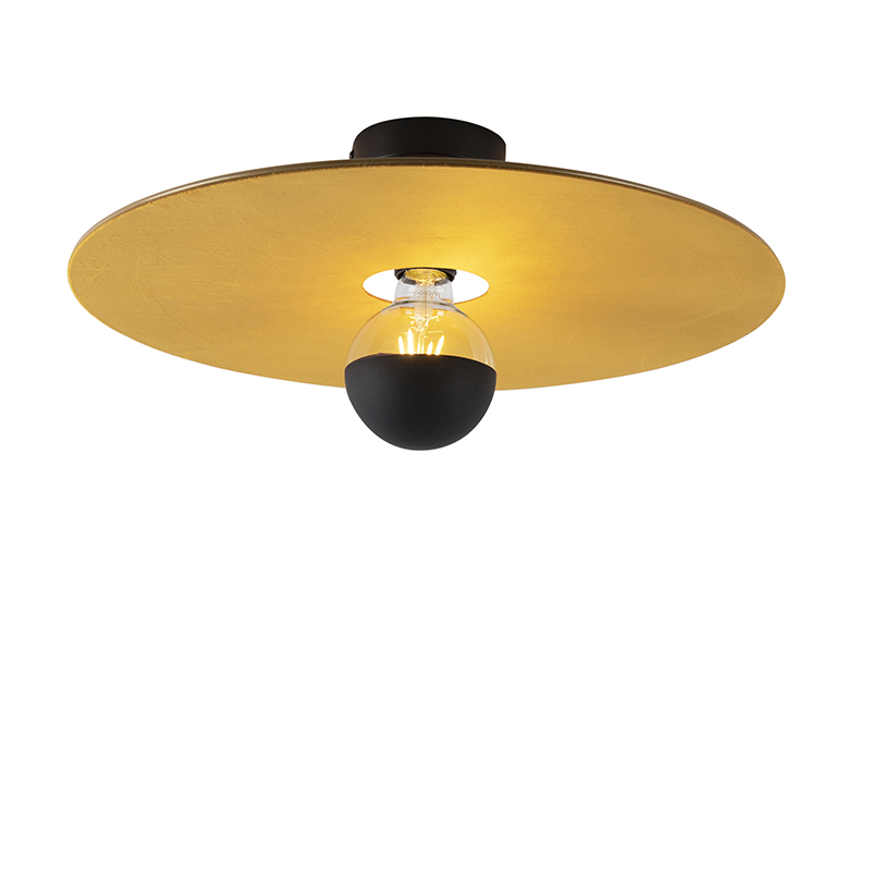Mennyezeti lámpa fekete lapos árnyalatú sárga 45 cm - Combi