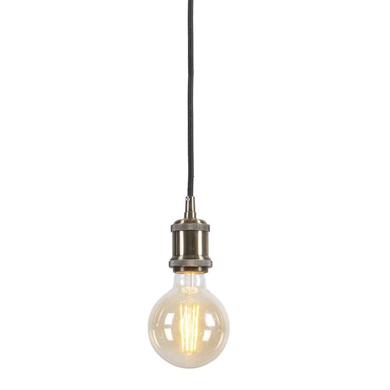 Modern függesztett lámpa bronz fekete kábellel - Cava Classic