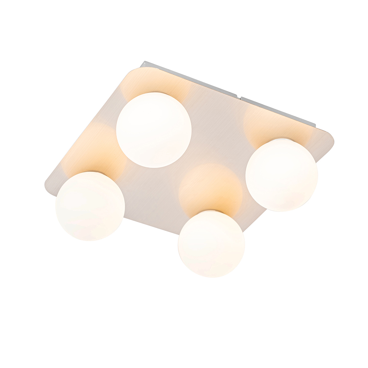 Modern fürdőszobai mennyezeti lámpa acél négyzet alakú 4 lámpás - Cederic