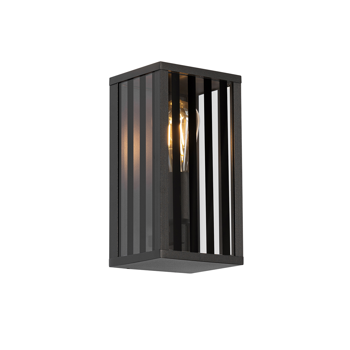 Modern kültéri fali lámpa fekete füstüveggel 26 cm IP44 - Dijon