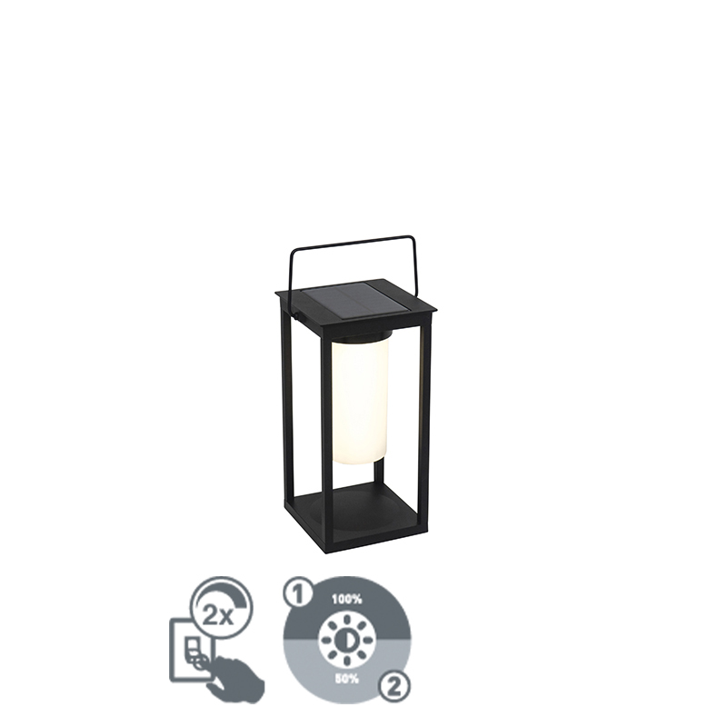 Modern kültéri lámpa fekete, LED-del és fényerő-szabályozóval - Denlu