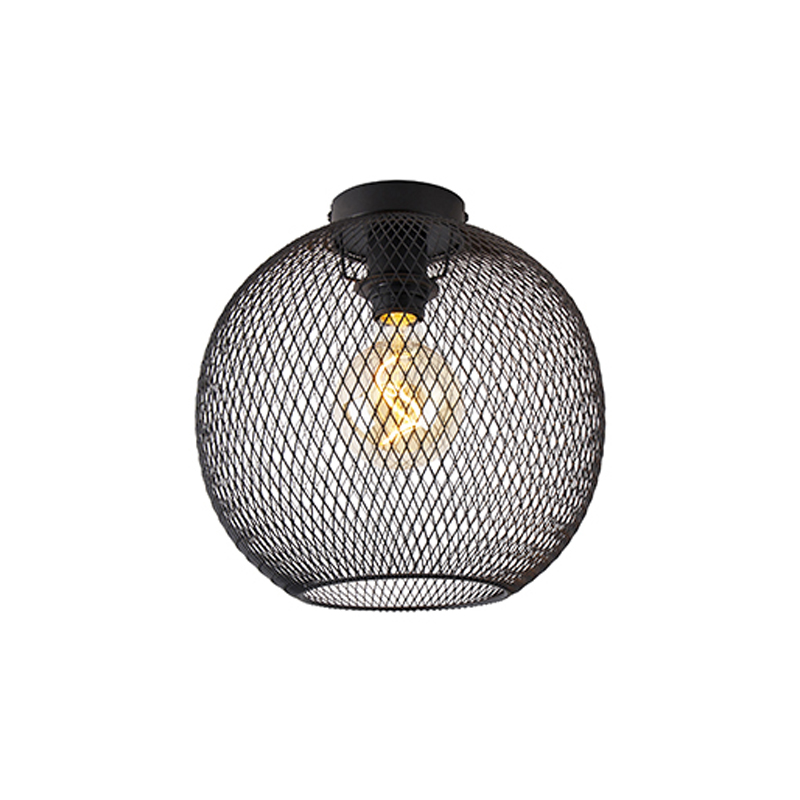 Modern mennyezeti lámpa, fekete, 30 cm - Mesh Ball