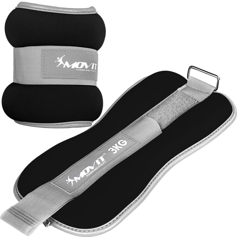 MOVIT® Neoprén fényvisszaverő bokasúly 2 x 3 kg fekete