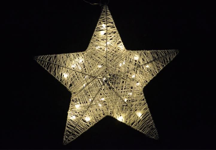 NEXOS Csillag karácsonyi 35 cm 30 LED meleg fehér