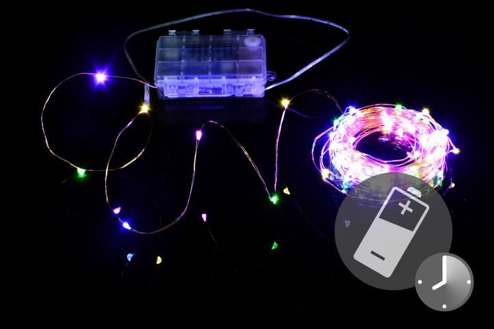 NEXOS Világítás rézdrót 100 LED színes