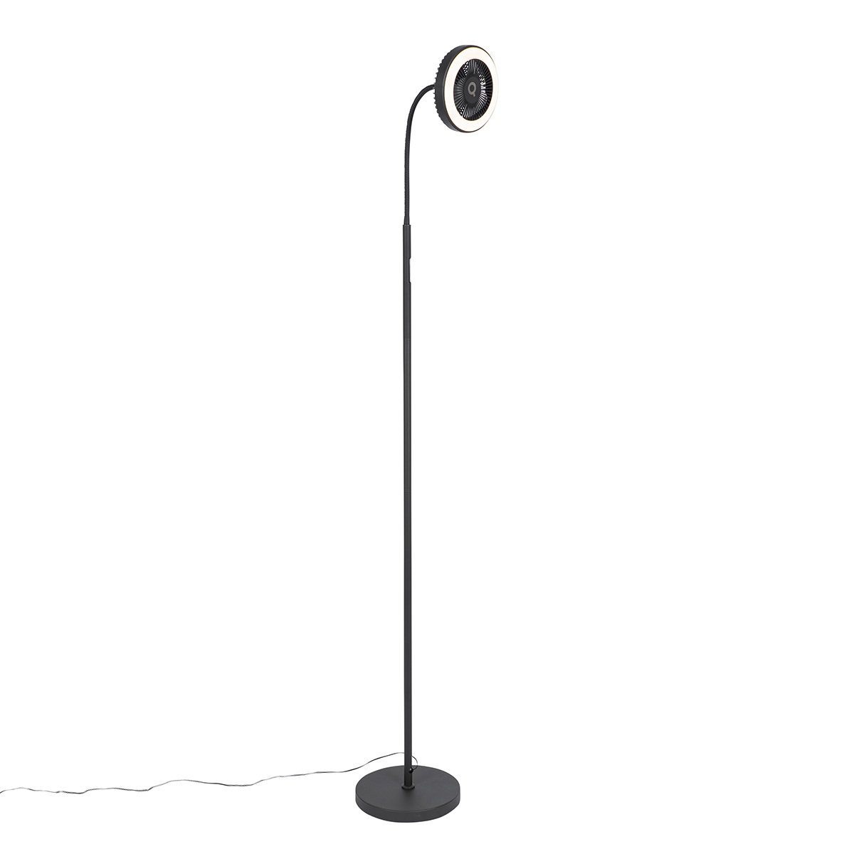 Padlóventilátor fekete, LED-del szabályozható - Dores