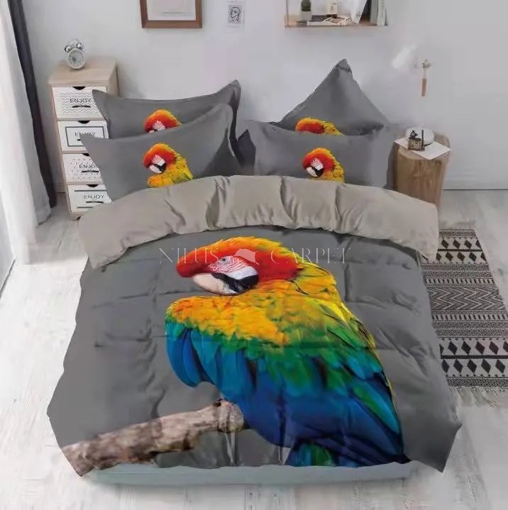 Papagáj ágynemű garnitura 3 részes szürke