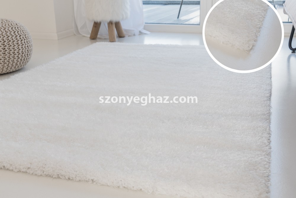 Super white (hófehér) shaggy szőnyeg 60x220cm