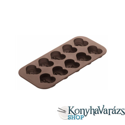 Szilikonos csokoládé forma 10 lyukú /szív/