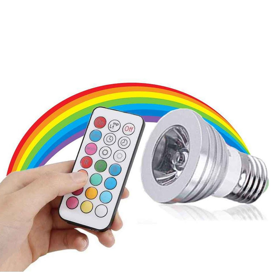 Távkapcsolós RGB LED SPOT E27 