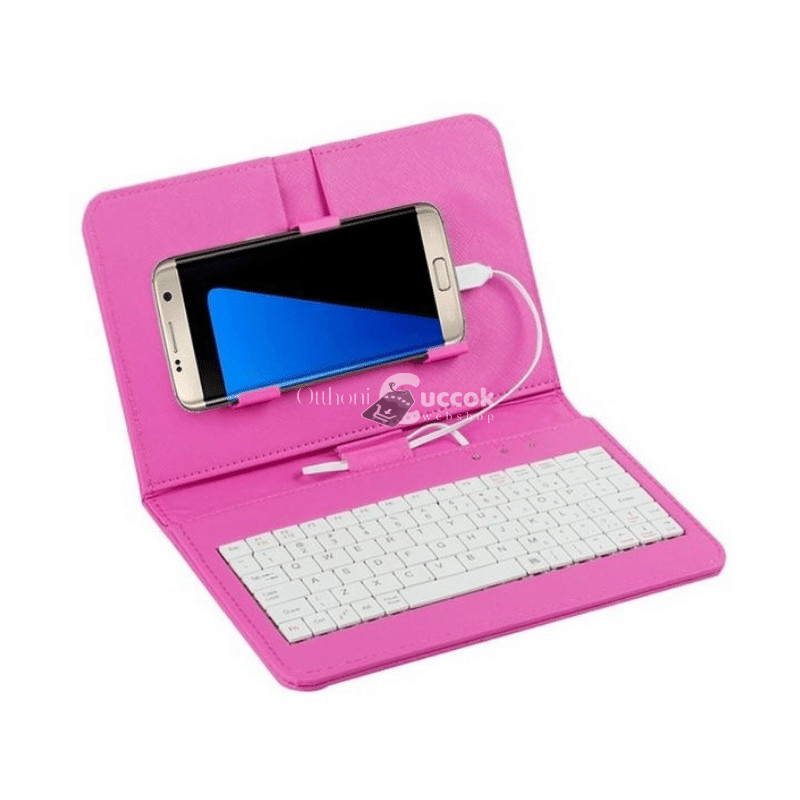 Telefontok billentyűzettel, univerzális telefontok, billentyűzetes mobiltok - - Rózsaszín