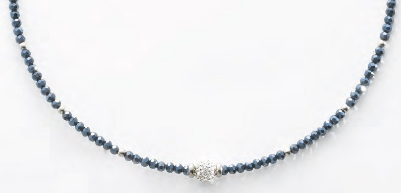 Victoria Fehér köves kék gyöngyös nyaklánc