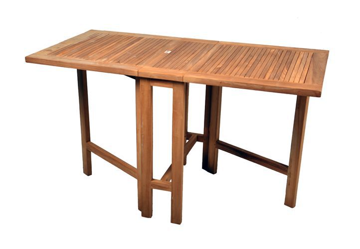 DIVERO Kerti összecsukható asztal 130 x 65 cm tíkfa