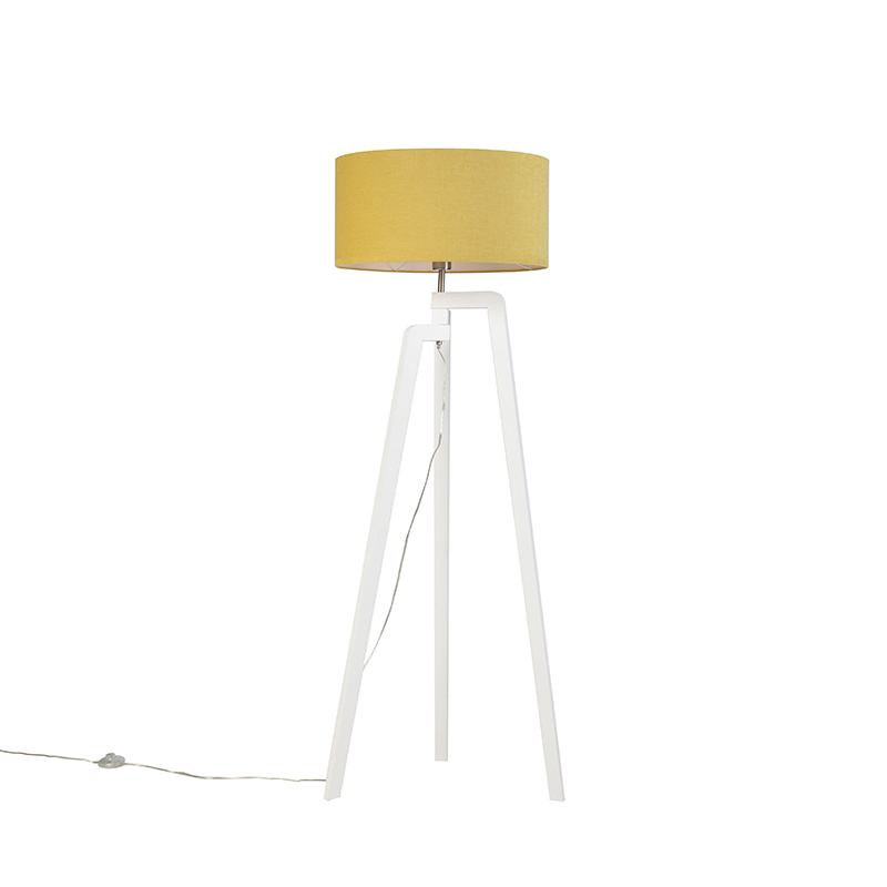 Modern állólámpa fehér, kukorica árnyalattal 50 cm - Puros