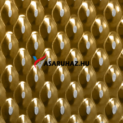 Színezett nyomott (mintás) lemez, pagoda, arany, 1250x2500 mm, 0,6 mm vastag, 304