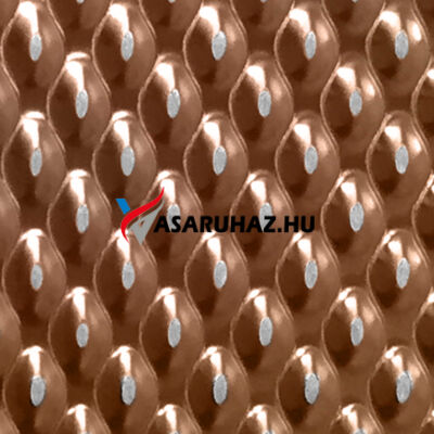Színezett nyomott (mintás) lemez, pagoda, rozé arany, 1250x2500 mm, 0,6 mm vastag, 304
