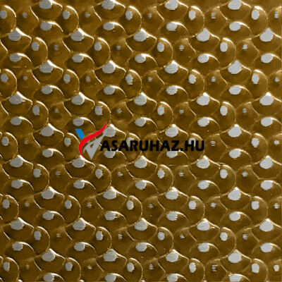 Színezett nyomott (mintás) lemez, paladin, arany, 1250x2500 mm, 0,6 mm vastag, 304