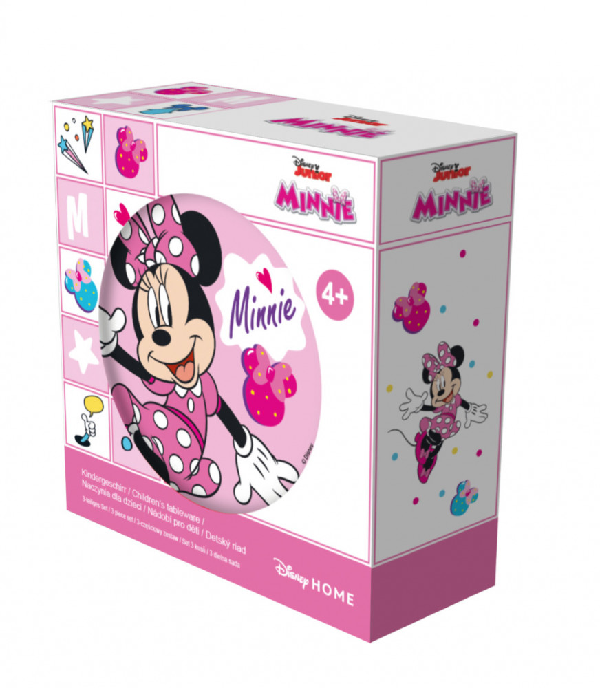 Disney Minnie Happy étkészlet, micro műanyag szett Dobozban