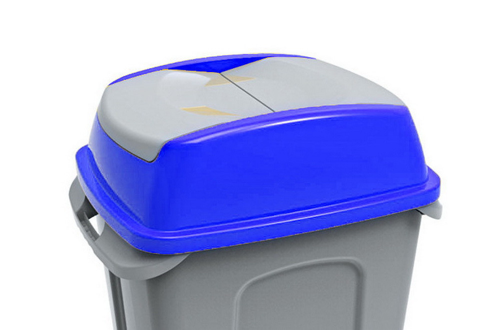 Hippo hulladékgyűjtő szemetes fedél, műanyag, kék, 70L